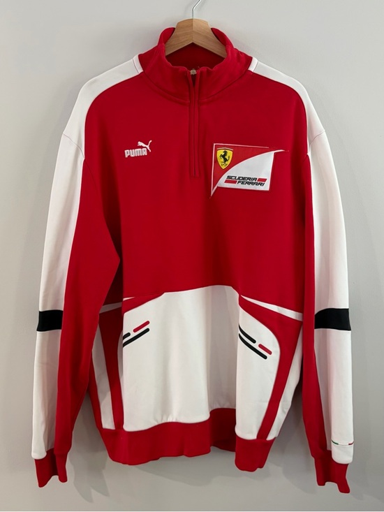 Puma Other - Puma x Scuderia Ferrari Red & White Racing Quarter-Zip Pullover